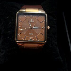 LIDUR Luxury Square Watch Brown Dial